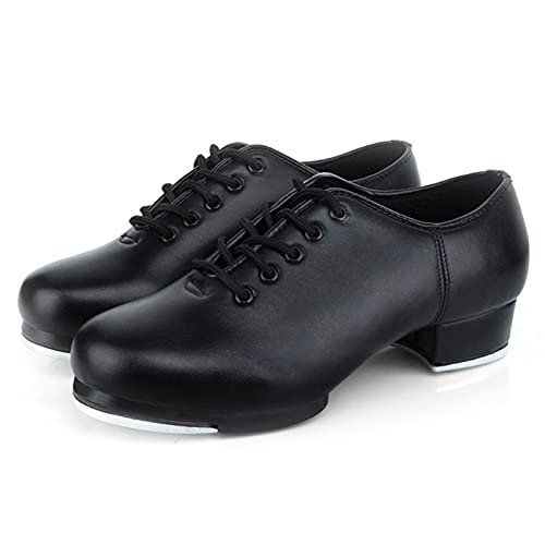 ulapithi Steppschuhe Tap Stepp Schuhe Jazz Stepptanz Schuhe Jazz Tap Dance Schuhe, Ledermaterial Steppschuhe Damen Split Sole Jazz Stepptanzschuhe Erwachsene/Unisex Schnürschuhe Damen von ulapithi