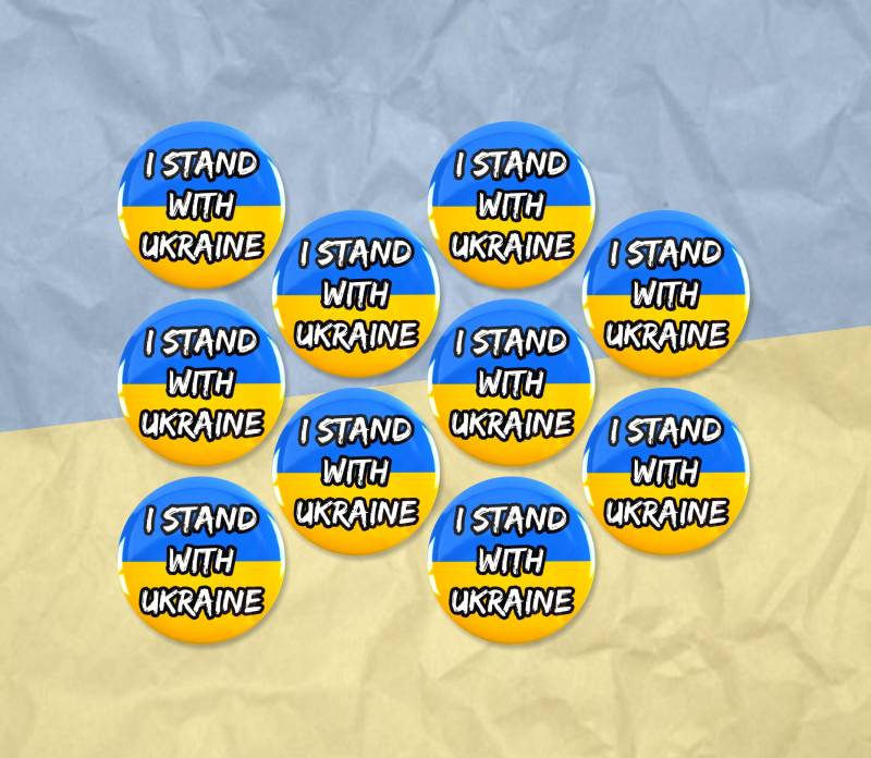 10Er Pack - I Stand With Germany Button Buttons 3 Inch von umakebuttons