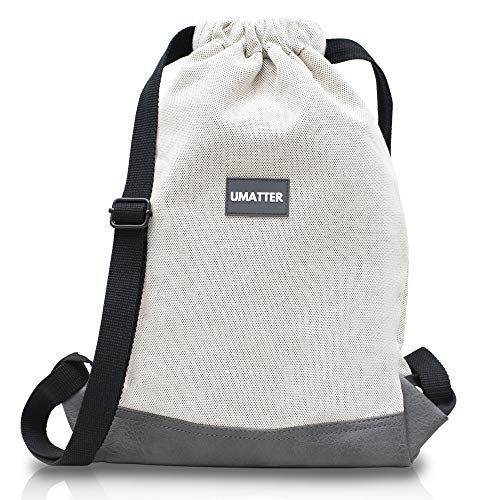 umatter Turnbeutel, Turnsack aus Canvas für Damen und Herren | Daypack für Sport & Reisen | Hipster Beutel, Jute Sack mit verdeckten Sicherheitsfach mit Reißverschluss | Rucksack Tasche, Gymsack von umatter