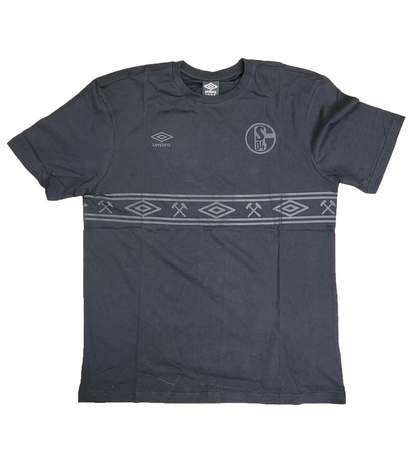 umbro FC Schalke 04 Stealth T-Shirt Herren Baumwoll-Fan-Shirt UMTM0408-060 Schwarz von umbro