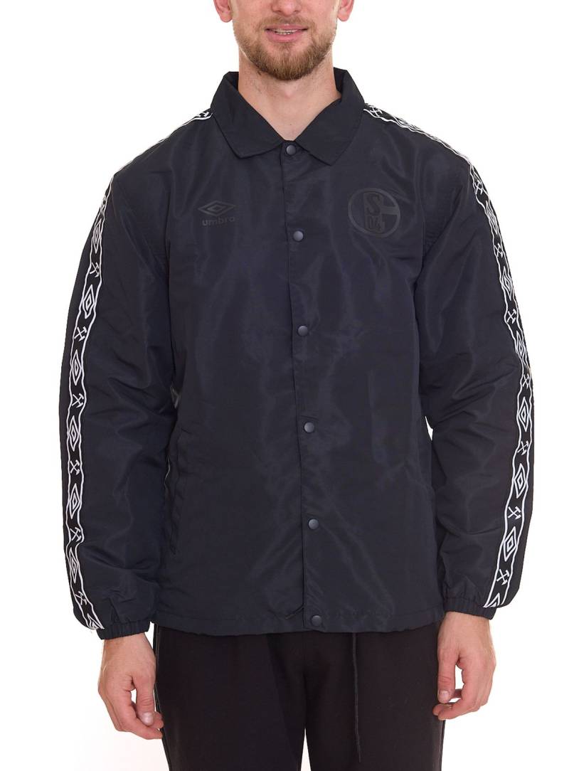 umbro FC Schalke Herren Übergangs-Jacke Alltags-Jacke mit Kent-Kragen UMJM0436 060 Schwarz von umbro
