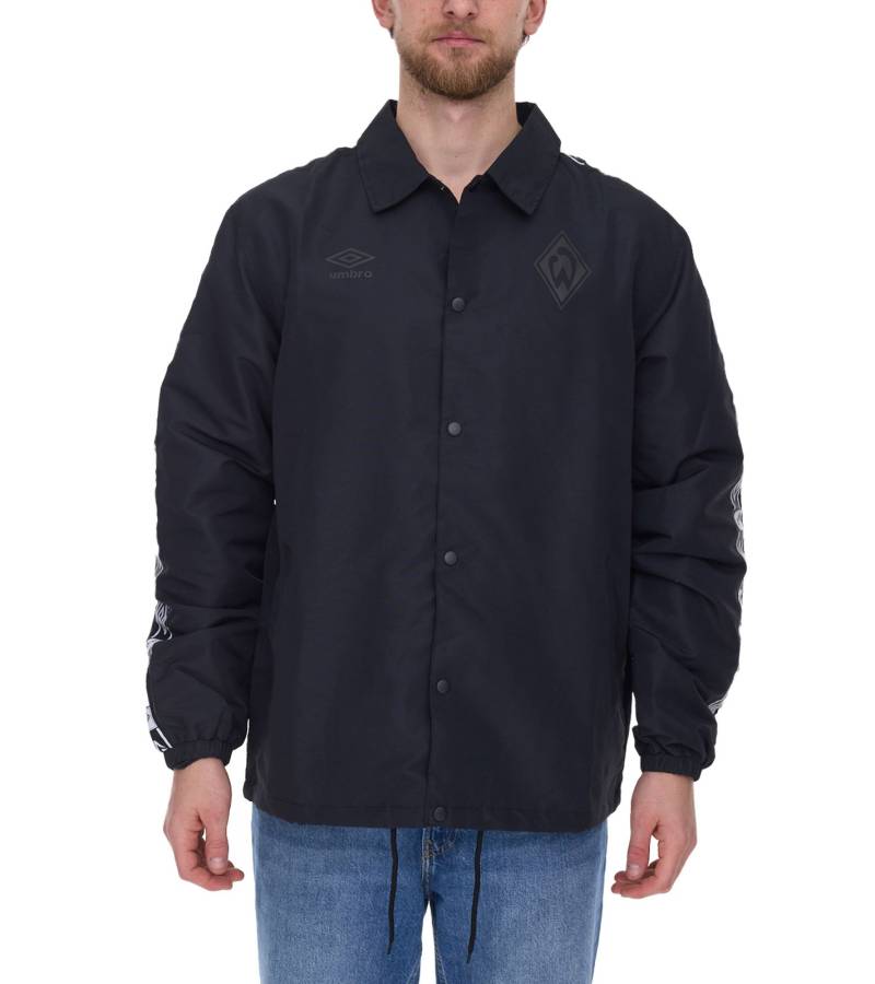 umbro SV Werder Bremen Herren Übergangs-Jacke Alltags-Jacke mit Kent-Kragen UMJM0427-060 Schwarz von umbro