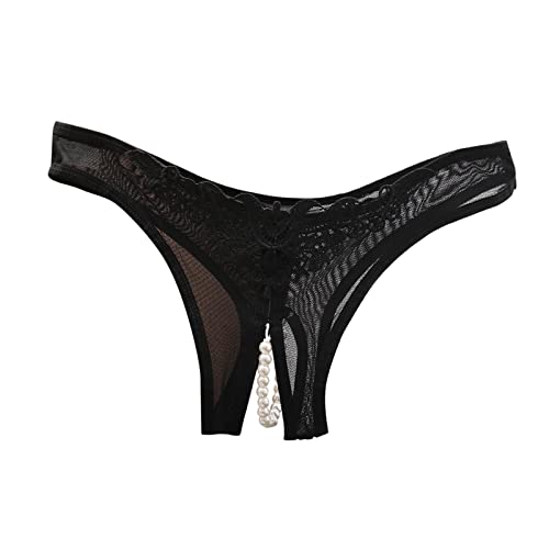 Bauchweg Unterhose Damen, Tanga Damen Perlen String Spitze Unterwäsche Perlenstring Niedrig-Taille Schlüpfer Sexy Erotik Dessous Reizwäsche Offen Unterwäsche Panties Unterhose G-String Nahtlose von umifyxioy