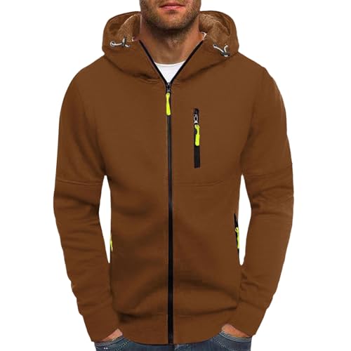 Herren Hoodie Zip up Kapuzenpullover Langarm Kapuzenjacke Reißverschluss Kapuze Sweatshirt Casual Sweatjacke Regular Fit Taschen Jacke Basic Kordelzug Sport Herbst Winter Kapuzenpulli Pullover 1 von umifyxioy