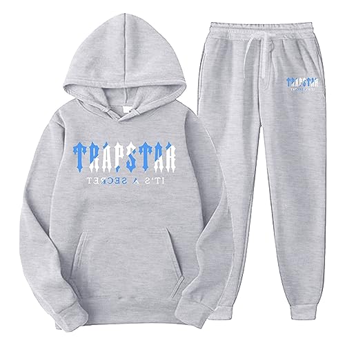 Jogginganzug Herren,Trapstar Anzug Herren Trapstar Jogginganzug 2-teilig Herbst Leichte Trapstar Logo Trainingsanzug Sportanzug Tracksuit Unisex Jogging Anzug Set mit Hoodie und Hose Streetwear von umifyxioy