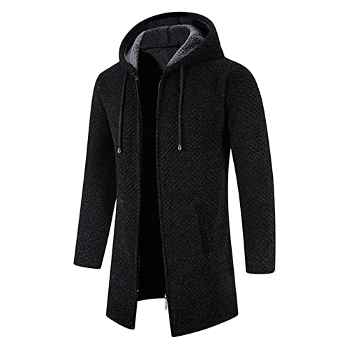 umifyxioy Hoodie Herren Reißverschluss Lang Kapuzenjacke Winterjacke Herren Warm Mit Durchgehendem Fleecejacke Herren Mit Kapuze Langarm Casual Arbeitsjacke Softshelljacke Sport Winter Hoodies von umifyxioy