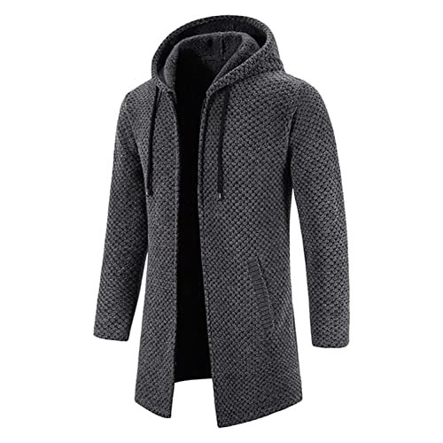 umifyxioy Hoodie Herren Reißverschluss Lang Kapuzenjacke Winterjacke Herren Warm Mit Durchgehendem Fleecejacke Herren Mit Kapuze Langarm Casual Arbeitsjacke Softshelljacke Sport Winter Hoodies von umifyxioy