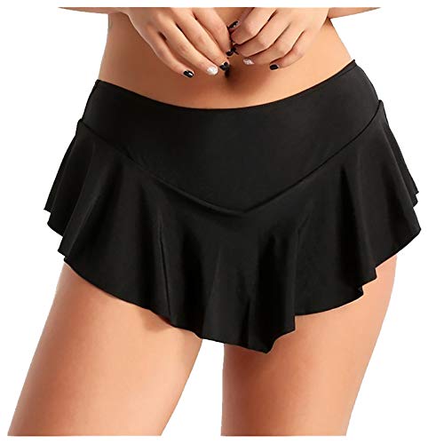 umifyxioy Hosen Damen, Damen Sexy Shorts Frauen Hotpants Festival Rave Pole Dance Outfit Frauen Hohe Taille Pole Dance Rüschen Shorts Damen Mini Bikini Shorts Kurze Hose Kurze Rock Damen Shorts von umifyxioy