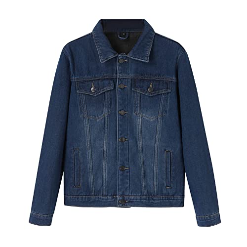 umifyxioy Jacke Herren, Herren Jeansjacke Warm Jeans Jacke Mantel mit Fell Stehkragen Fleece Übergangsjacke Freizeitjacke Warm Gefüttert Winterjacke Steppjacke Herbst Winter Thermojacke von umifyxioy