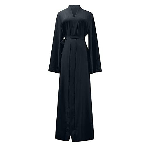 umifyxioy Muslimische Kleider Damen, Damen Abaya Kleid Muslime Kleid Abaya Muslim Damen Roben Frauen einfarbig Kleid Moslemische Islamische Gebetskleidung Moschee Roben Ramadan Kleid von umifyxioy