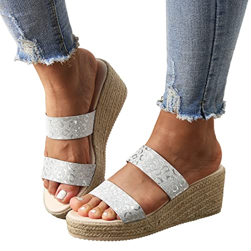 umifyxioy Sandalen Damen, Damen Sandaletten Keilsandalen Offenen Hausschuh RöMersandalen Slippers Sandalen Keilabsatz Espadrilles Sommerschuhe Freizeitsandale Sommer Strandsandalen Schuhe von umifyxioy