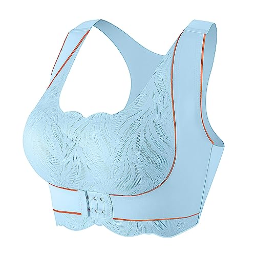 umifyxioy Sport BH Damen, Damen Blossom Spitze BH mit Vorderverschluss Große Brüst Sport BH Starker Halt Push up Spitzen BH Ohne Buegel Brisa BH Gegen Hängende BrüstefüR Joggen Yoga Fitness Laufen von umifyxioy