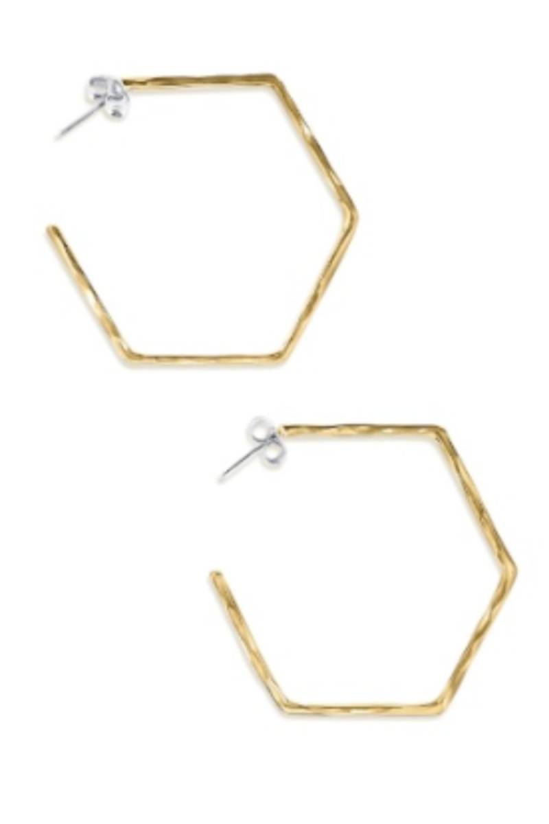 Creolen Hexagon 3,5 cm Messing von umiwi