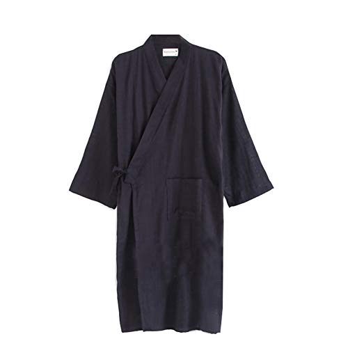 OWLONLINE Atmungsaktive Baumwolle Herren Japanische Robe Lange Robe Größe L A09 von OWLONLINE