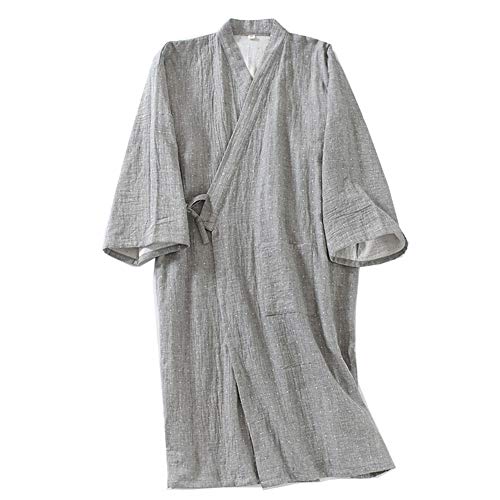un-brand Japanische Kimono-Doppelgaze-Baumwollrobe für Herren in Übergröße Zen-Kleidung Taoistische Kleidung (Größe L, B4) von un-brand
