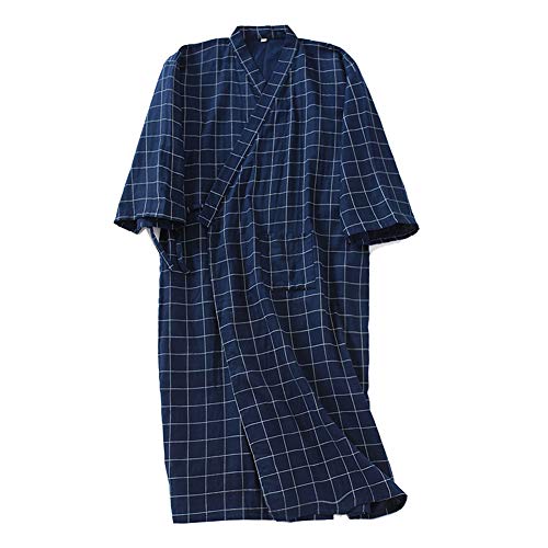 un-brand Japanische Kimono-Doppelgaze-Baumwollrobe für Herren in Übergröße Zen-Kleidung Taoistische Kleidung (Größe M, B5) von un-brand