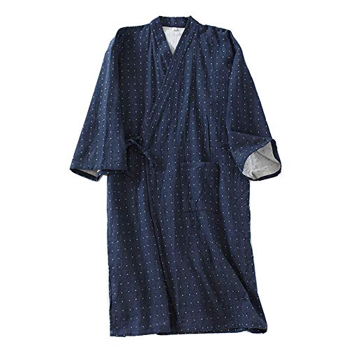 un-brand Japanische Kimono-Doppelgaze-Baumwollrobe für Herren in Übergröße Zen-Kleidung Taoistische Kleidung (Größe XL, B3) von un-brand
