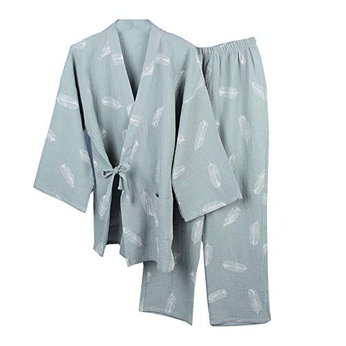 un-brand Japanischer Kimono-Baumwoll-Hanfu-Pyjama-Anzug für Herren in Übergröße Zen-Kleidung Taoistische Kleidung (Größe L, G) von un-brand