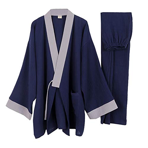 un-brand Japanischer Kimono-Baumwoll-Hanfu-Pyjama-Anzug für Herren in Übergröße Zen-Kleidung Taoistische Kleidung (Größe L, N) von un-brand