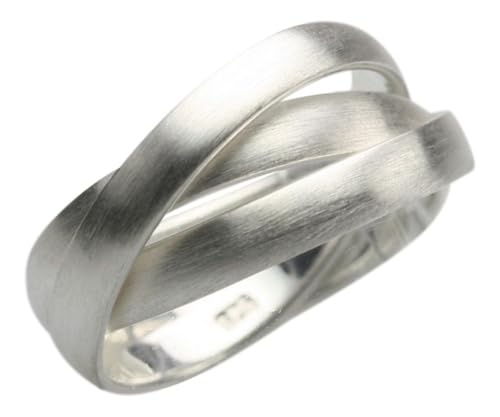 Edler mattierter 3er 925er Silberring, Größe:66 (21 mm) von unbekannt