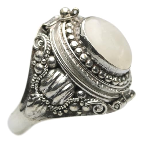 Giftring aus 925er Silber mit Mondstein, Größe:52 (16.5 mm) von unbekannt