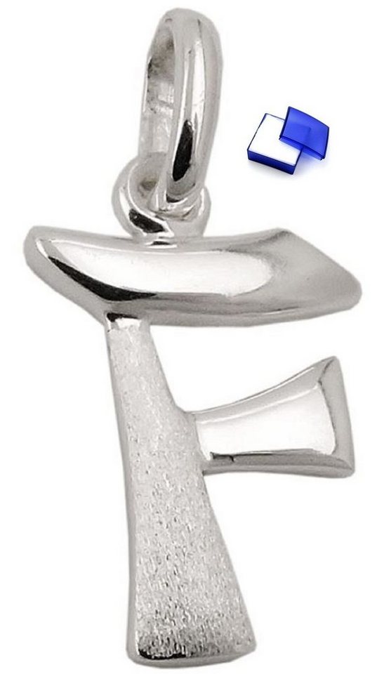 unbespielt Buchstabenanhänger Anhänger Buchstabe F teilmattiert glänzend 925 Silber 15 x 11 mm, Silberschmuck für Damen und Herren von unbespielt