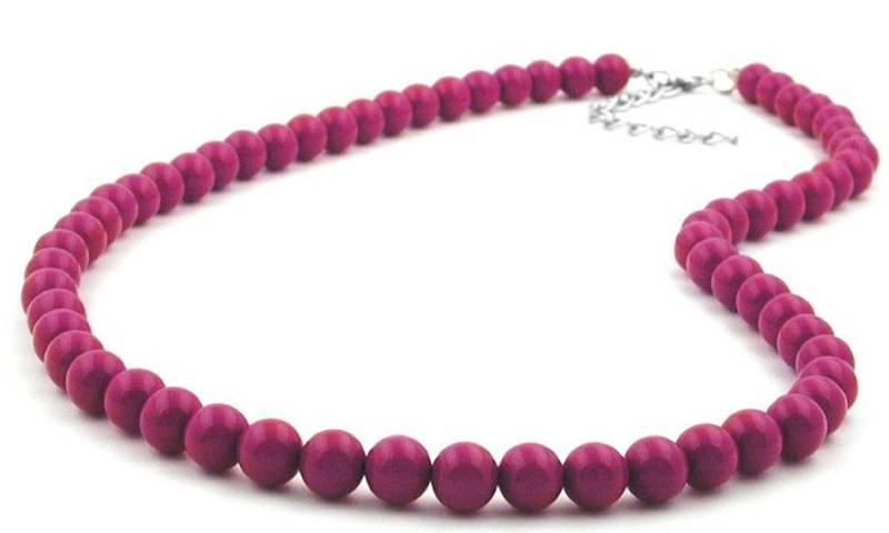 unbespielt Collier Kette Kunststoffperlen beere - violett - glänzend 42 cm, Modeschmuck für Damen von unbespielt