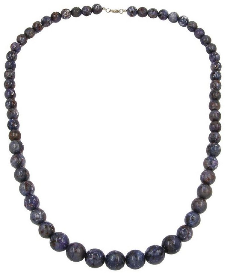 unbespielt Collier Kette Kunststoffperlen verlaufend grau-lila-marmoriert 75 cm, Modeschmuck für Damen von unbespielt