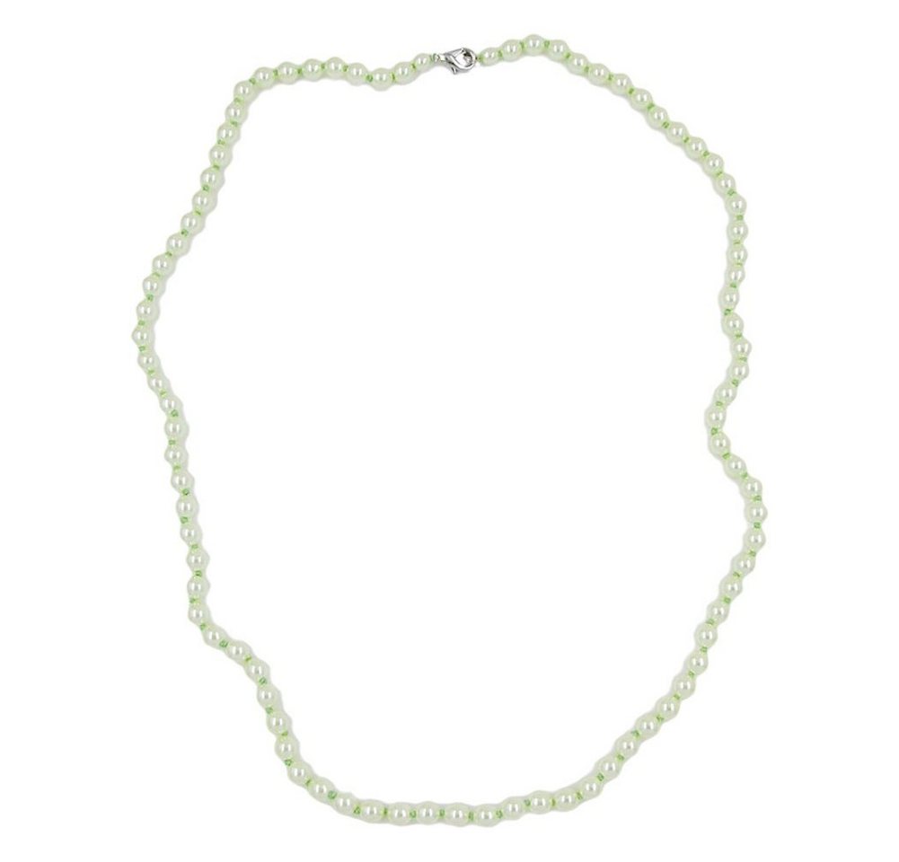 unbespielt Collier Modeschmuck Kette Glasperlenkette mintgrün geknotet 60 cm, Modeschmuck für Damen von unbespielt