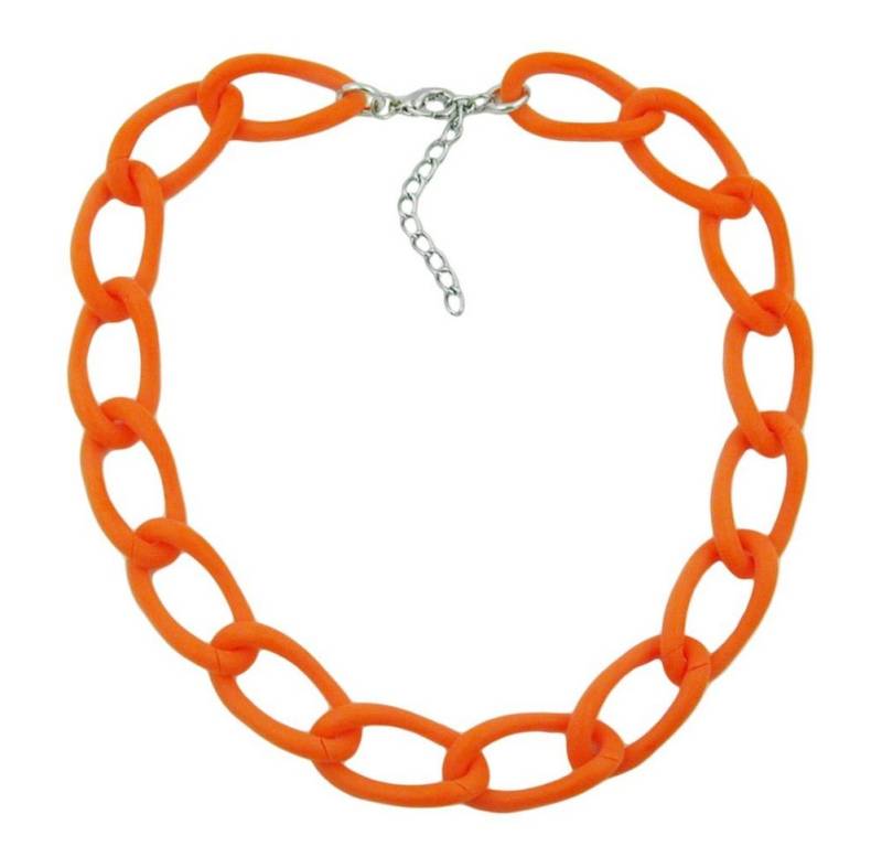 unbespielt Collier Modeschmuck Kette Weitpanzer Kunststoff apricot matt 45 cm, Modeschmuck für Damen von unbespielt