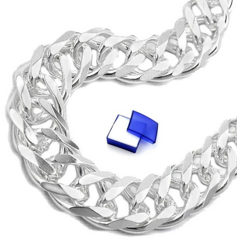 unbespielt Gliederarmband Armband 11 x 3,5 mm Zwillingspanzer 925 Silber 21 cm kl. Schmuckbox, Silberschmuck für Damen und Herren von unbespielt