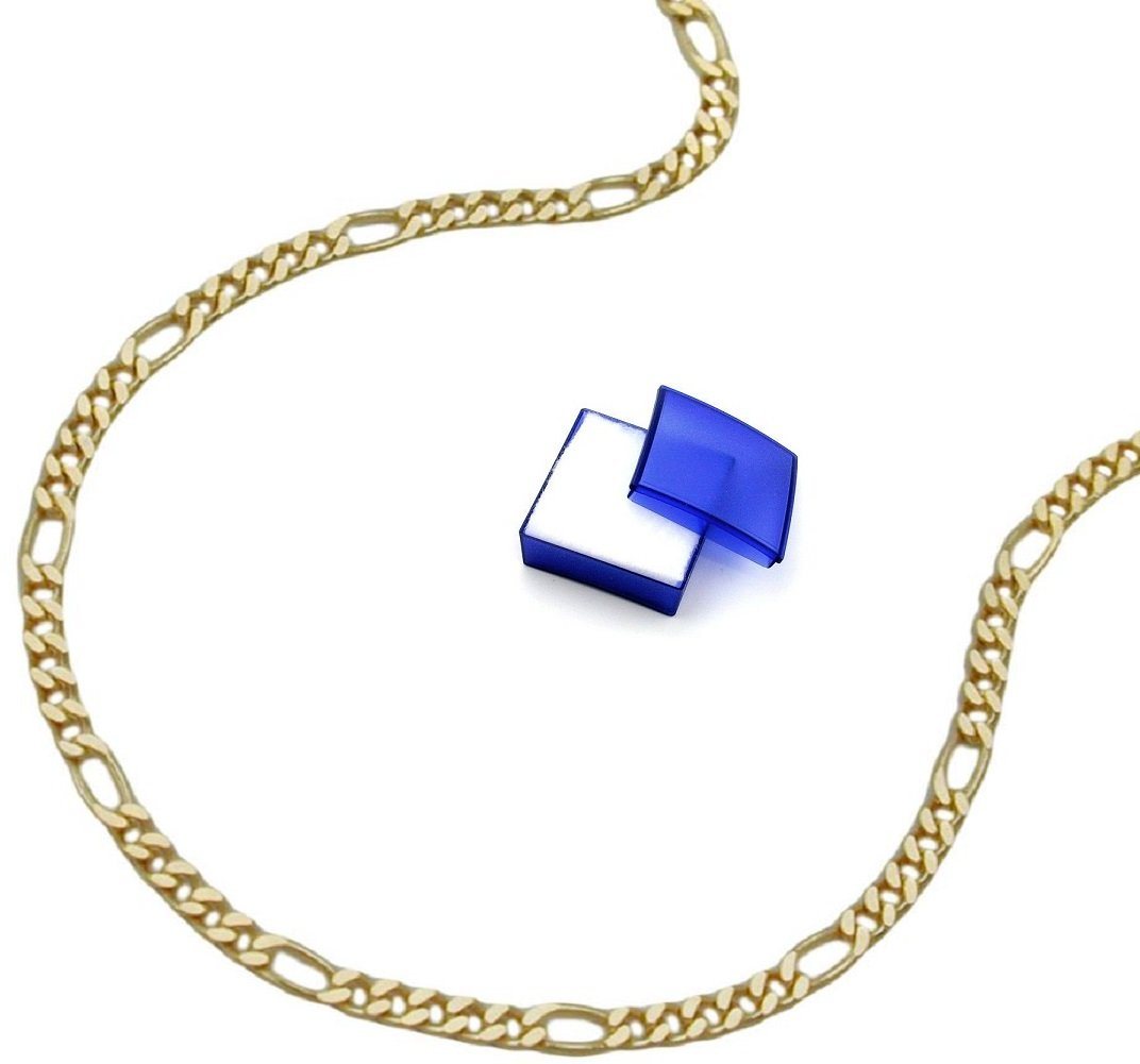 unbespielt Goldkette Halskette Kette 1,6 mm Figarokette 9 Karat Gold 42 cm lang inklusive Schmuckbox, Goldschmuck für Damen und Herren von unbespielt