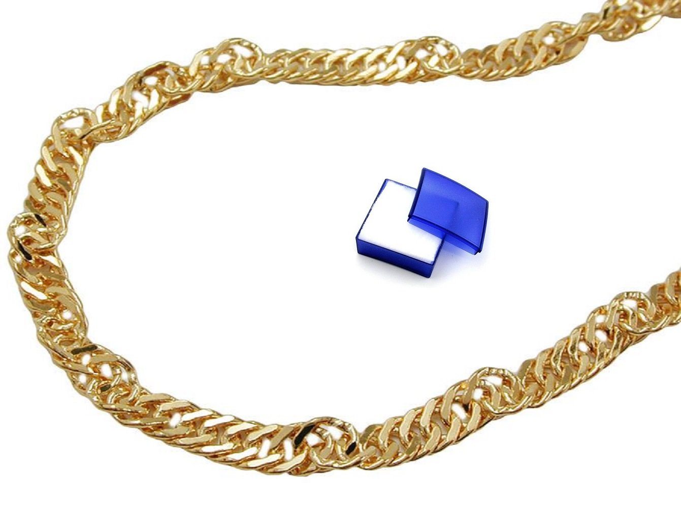 unbespielt Goldkette Halskette Kette 1,8 mm Singapurkette 9 Karat Gold 50 cm inklusive Schmuckbox, Goldschmuck für Damen und Herren von unbespielt