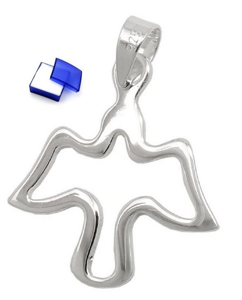 unbespielt Kettenanhänger Anhänger Stilisierte Taube glänzend 925 Silber 19 x 18 mm Schmuckbox, Silberschmuck für Damen und Herren von unbespielt
