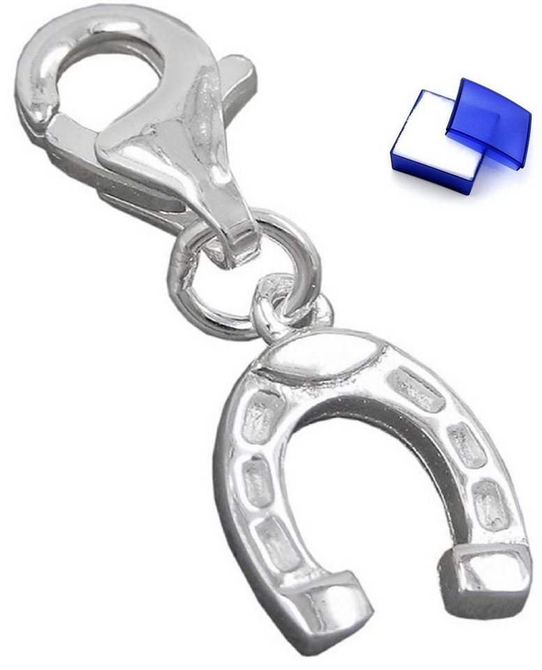 unbespielt Kettenanhänger Kettenanhänger Anhänger Charm Hufeisen glänzend 925 Silber Abmessung 9 x 8 mm inkl. Schmuckbox, Silberschmuck für Damen und Herren von unbespielt