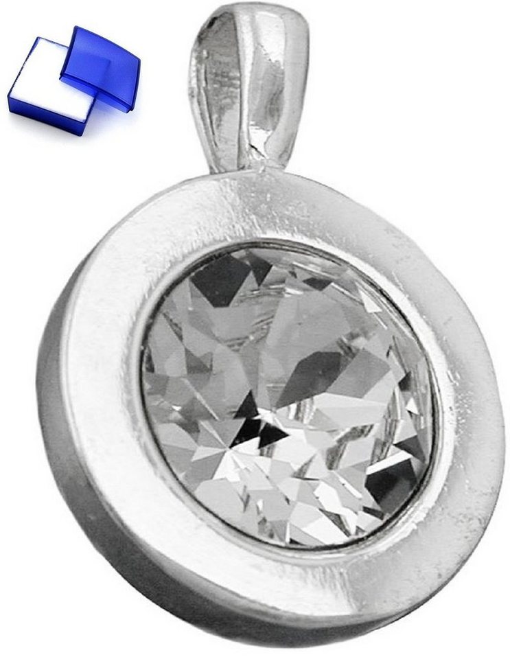 unbespielt Kettenanhänger Anhänger Glasstein glänzend 925 Silber 11 mm inklusive Schmuckbox, Silberschmuck für Damen von unbespielt