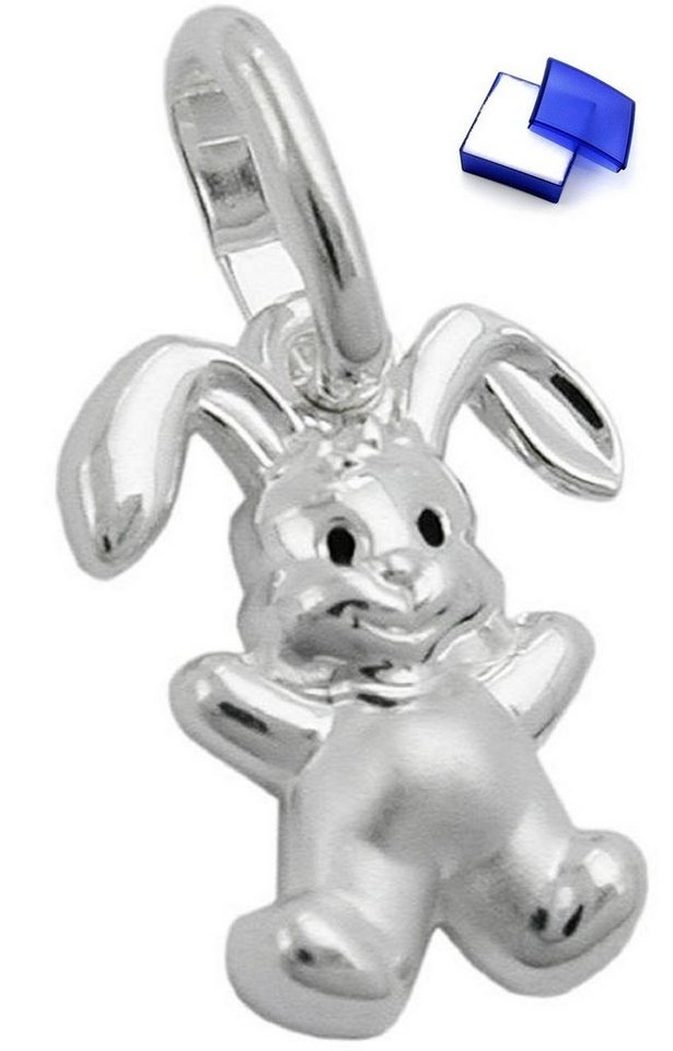 unbespielt Kettenanhänger Kettenanhänger Anhänger kleiner Hase 925 Silber 11 x 9 mm inkl. kleiner Schmuckbox, Silberschmuck für Kinder von unbespielt