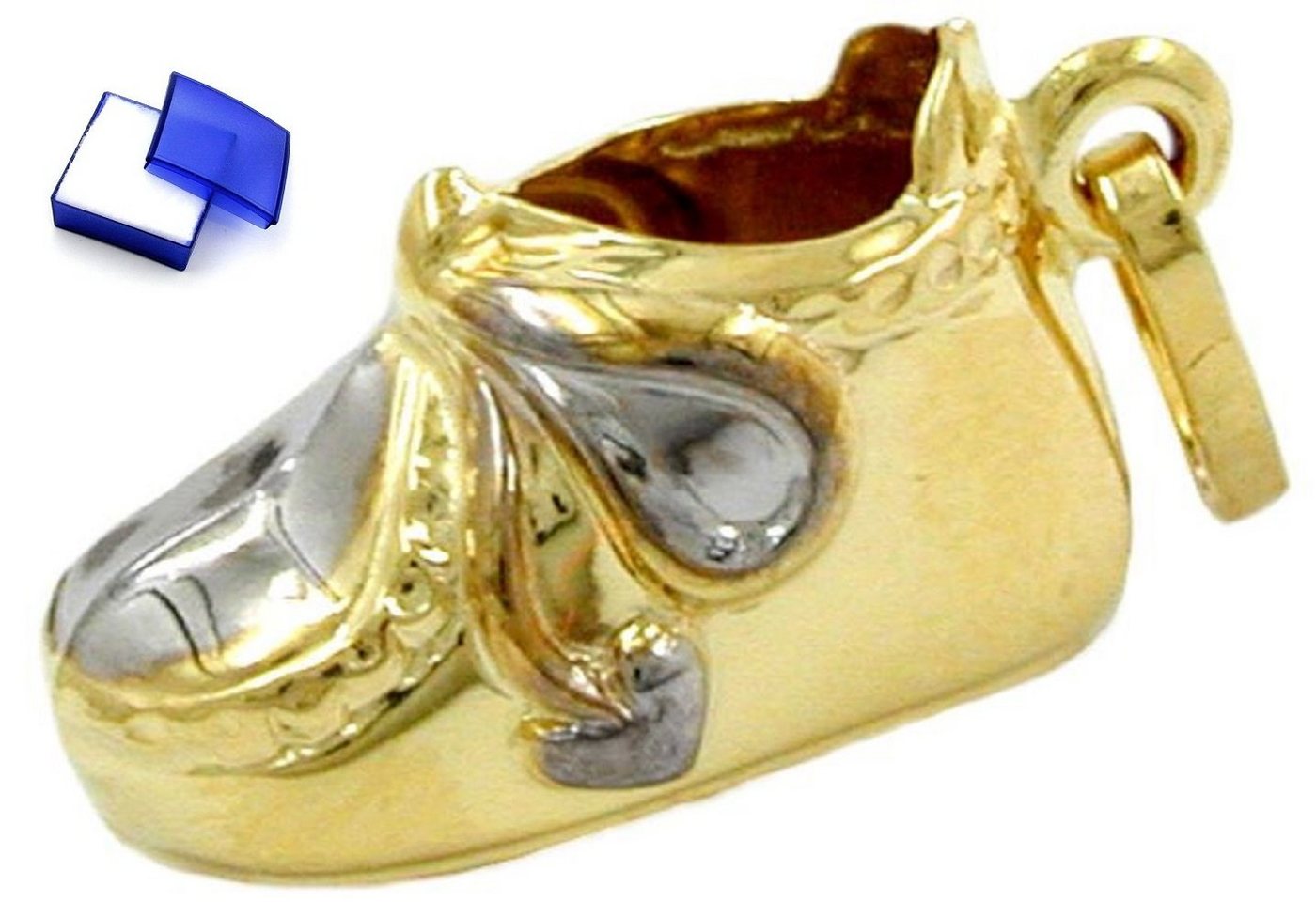 unbespielt Kettenanhänger Schmuck Kettenanhänger Anhänger Babyschuh 9 Karat Gold 12 x 7 x 6 mm inklusive Schmuckbox, Goldschmuck für Kinder von unbespielt