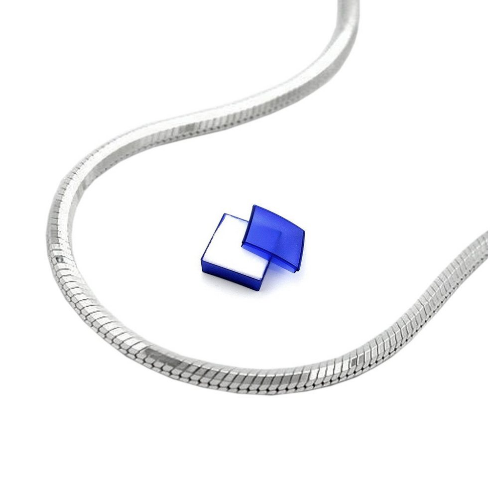unbespielt Silberkette Halskette 1,3 mm Schlangenkette fünfkantig 925 Silber 45 cm, Silberschmuck für Damen und Herren von unbespielt