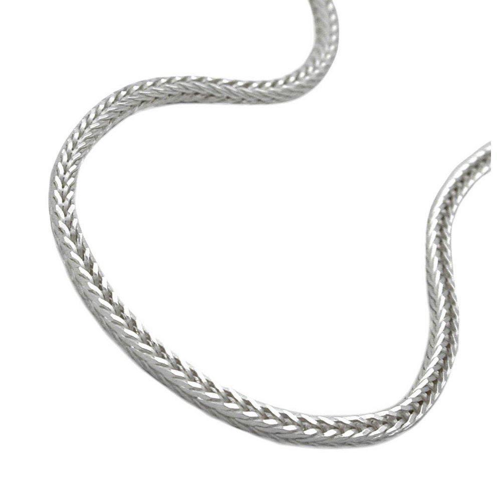 unbespielt Silberkette Halskette 1,5 mm Fuchsschwanzkette vierkant 925 Silber 50 cm, Silberschmuck für Damen und Herren von unbespielt