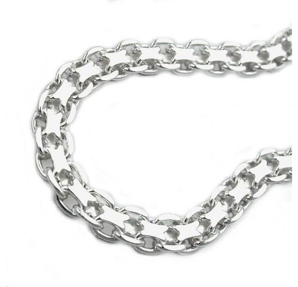 unbespielt Silberkette Halskette 4,6 mm Bismarckkette 925 Silber Länge 50 cm, Silberschmuck für Damen und Herren von unbespielt