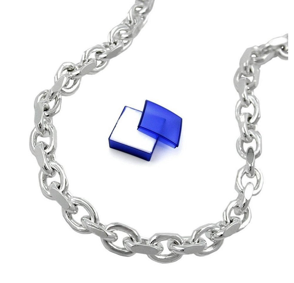 unbespielt Silberkette Halskette 3,5 mm Ankerkette diamantiert 925 Silber 50 cm, Silberschmuck für Damen und Herren von unbespielt