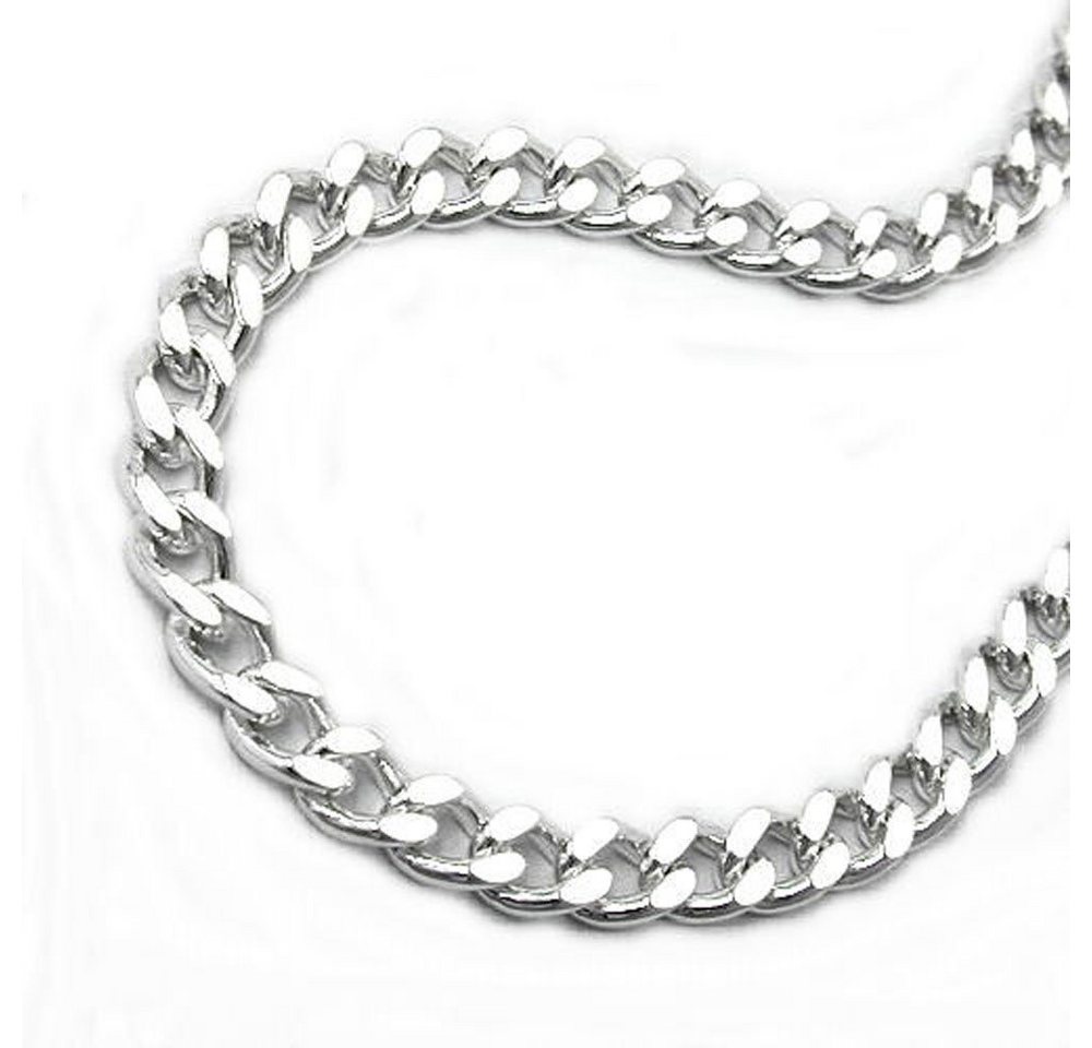unbespielt Silberkette Halskette 3 mm Flachpanzerkette diamantiert 925 Silber 55 cm, Silberschmuck für Damen und Herren von unbespielt