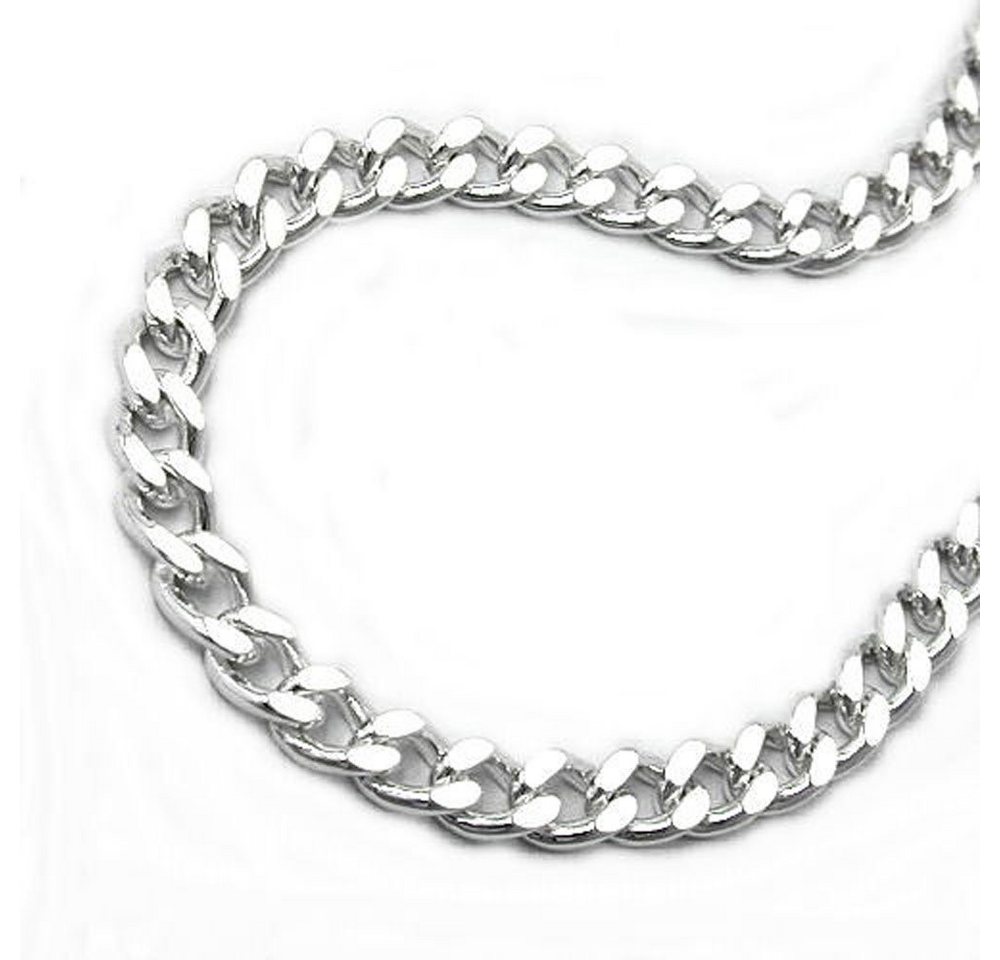 unbespielt Silberkette Halskette 3 mm Flachpanzerkette diamantiert 925 Silber 70 cm, Silberschmuck für Damen und Herren von unbespielt