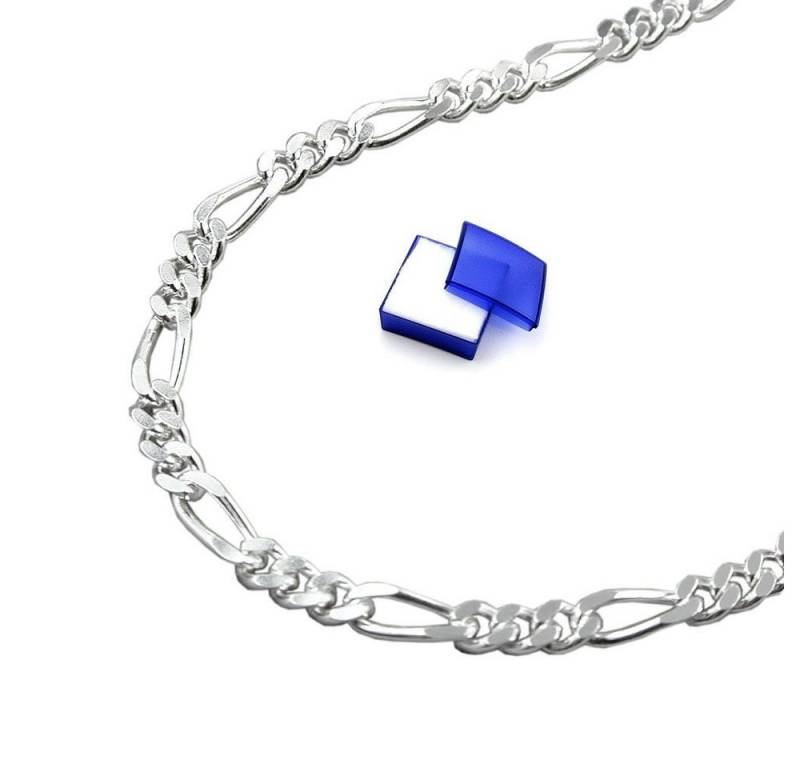 unbespielt Silberkette Halskette 2 mm Figarokette diamantiert 925 Silber 38 cm, Silberschmuck für Damen von unbespielt