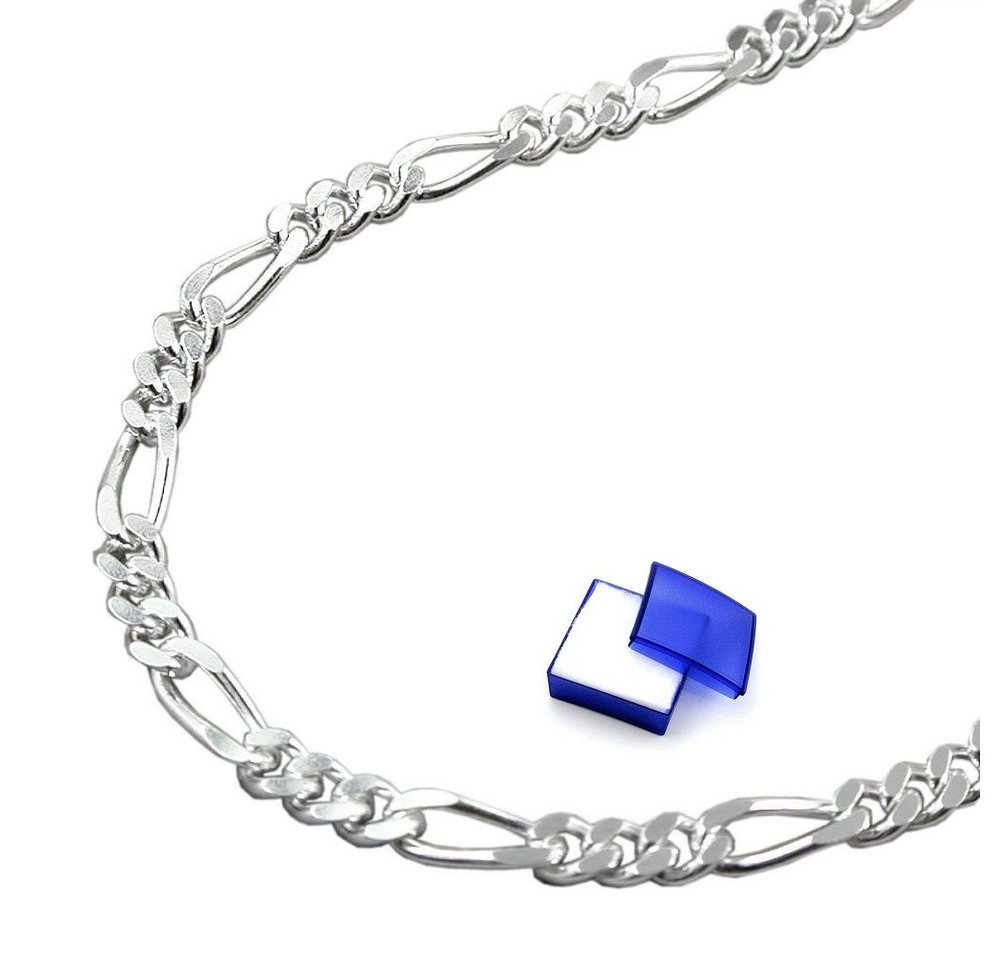 unbespielt Silberkette Halskette 2 mm Figarokette diamantiert 925 Silber 50 cm, Silberschmuck für Damen und Herren von unbespielt