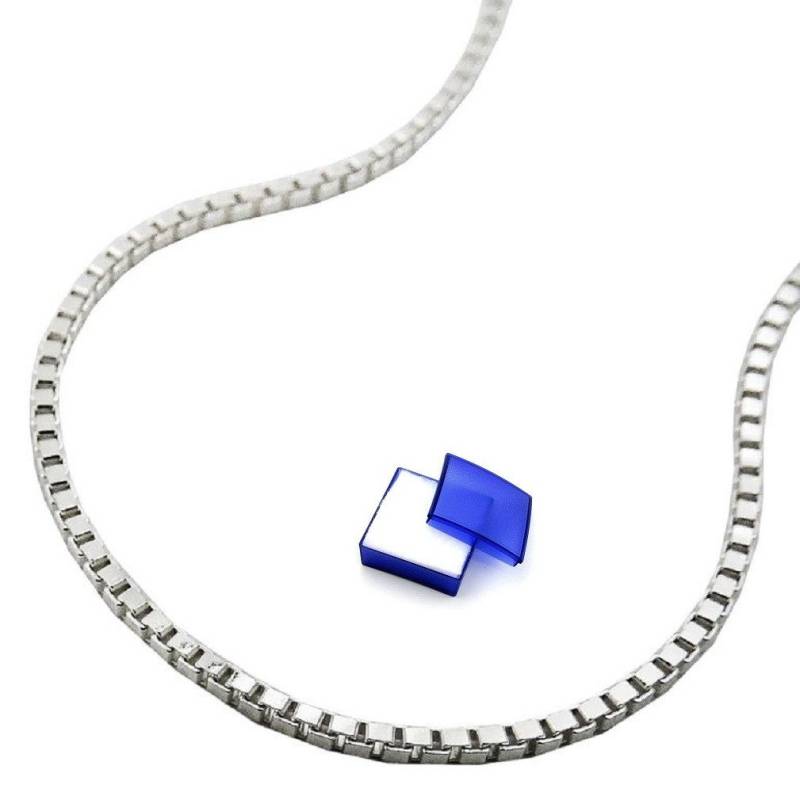 unbespielt Silberkette Halskette 1 mm Venezianerkette 925 Silber 36 cm inklusive Schmuckbox, Silberschmuck für Damen von unbespielt