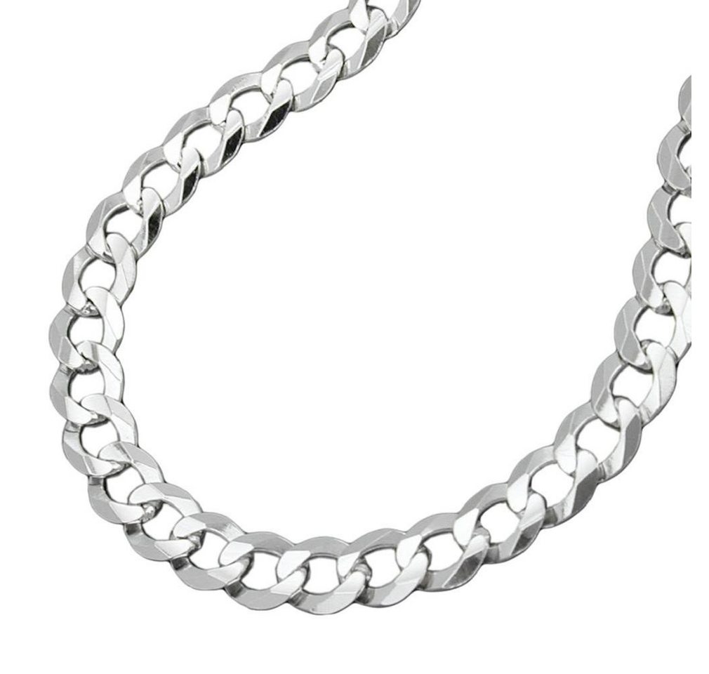 unbespielt Silberkette Halskette 4,5 mm flache Panzerkette 925 Silber 50 cm inkl. Schmuckbox, Silberschmuck für Damen und Herren von unbespielt