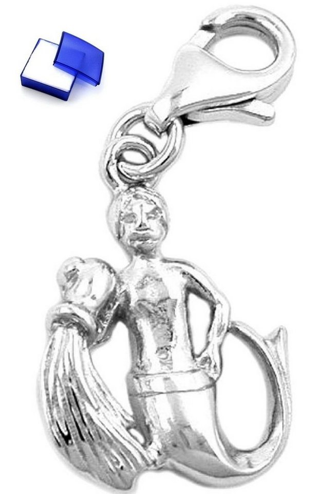 unbespielt Sternzeichenanhänger Anhänger Charm Sternzeichen Wassermann glänzend 925 Silber 16 x 12 mm, Silberschmuck für Damen und Herren von unbespielt
