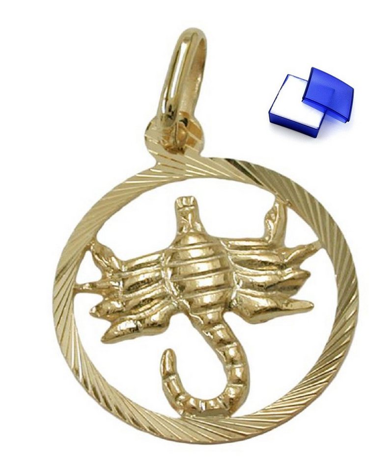 unbespielt Sternzeichenanhänger Schmuck Kettenanhänger Anhänger Sternzeichen Skorpion 9 Karat 375 Gold 15 mm, Goldschmuck für Damen und Herren von unbespielt